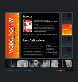 时尚模特网站psd模板