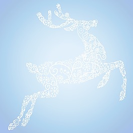 与一个可爱的鹿矢量插画的圣诞卡
