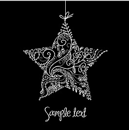 圣诞节插画星和雪花彩虹波浪和星夏季背景绿色背景挂星和鸡蛋大韩民国