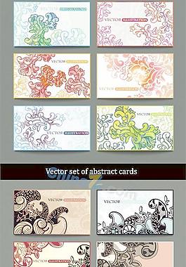 古典花纹背景名片矢量素材