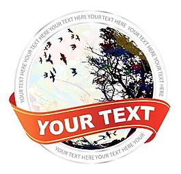 鸟类插画矢量标签