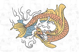 日本背景矢量插图