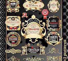 欧式华丽标贴矢量素材4
