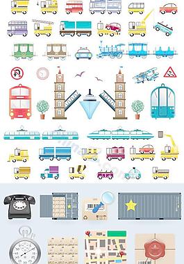 交通运输图标矢量素材