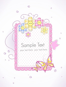 花朵矢量抽象框架