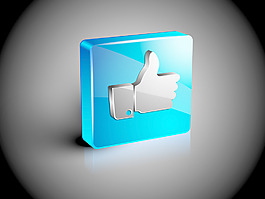 光滑的三维Web 2 0竖起大拇指的符号图标集