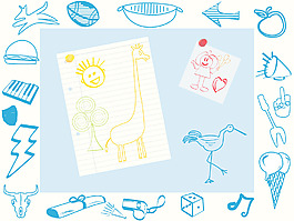 背景与手工绘制的对象