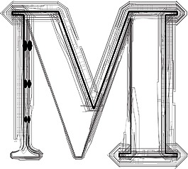 技术的字体的字母M
