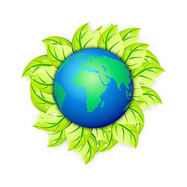 地球和绿色的叶子 拯救地球背景