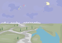 摘要景观矢量插画