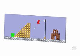 超级马里奥兄弟（NES）世界1 1级的结局