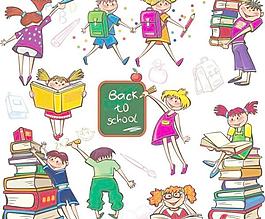 卡通男孩女孩插画矢量素材1