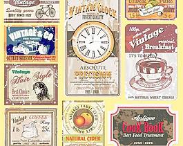 复古标签贴签矢量素材1