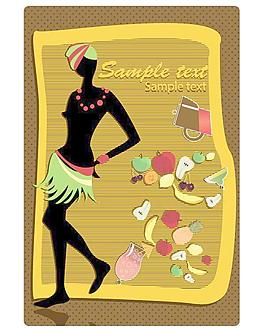 非洲女性图案背景矢量素材1