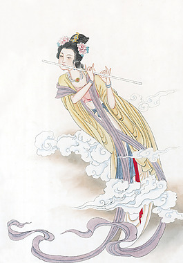 红衣仕女梅花图仕女击鼓图仙女下凡图仕女赏月图仕女洗衣图柳树古画