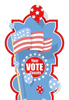 爱国的主题您的投票选举日的矢量插图