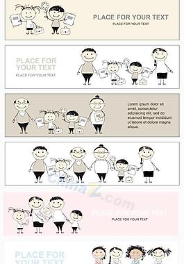 卡通banner矢量设计素材