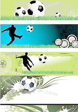 足球元素横幅矢量素材