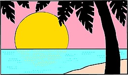 河边的落日