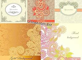 富贵花纹背景矢量图