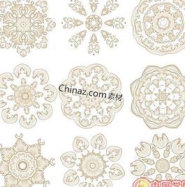 中式古典花纹图案矢量图