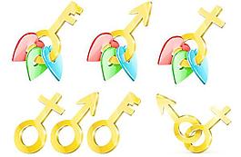 立体男女符号钥匙矢量素材