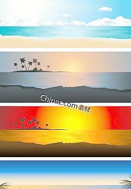 热带风景插图矢量素材