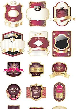 欧式贴签矢量素材