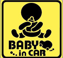 个性车贴 baby in car 矢量圖