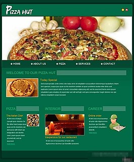 绿色比萨饼欢乐餐厅网页模板