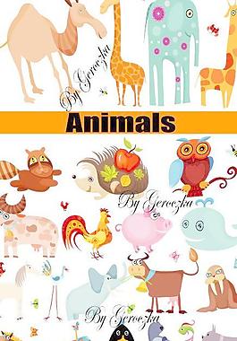 可爱卡通动物矢量素材