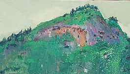 绿色山脉油画