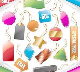 降价销售吊牌矢量素材