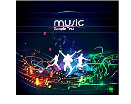 潮流音符人物矢量素材图