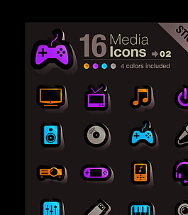 精美电子产品标贴02—矢量素材