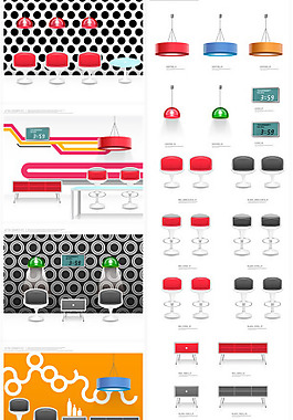 时尚室内家居矢量素材吊灯