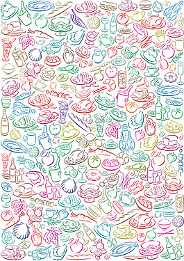 可爱饮食背景矢量素材