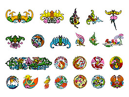 彩色中国元素素材