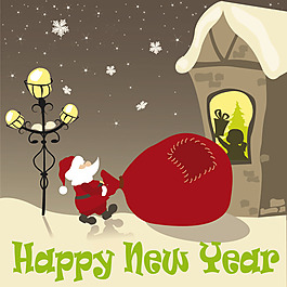 圣诞老人可爱插画