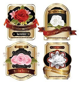 玫瑰花金色丝带