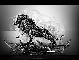 矢量素材金属狮子