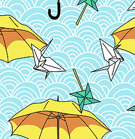 矢量背景雨伞创意插画