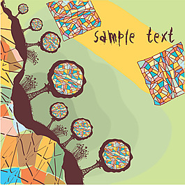 矢量素材 清新插画