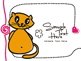 矢量卡通小猫插画