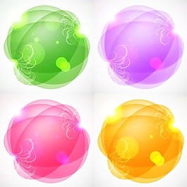 矢量素材花纹幻彩光斑边框