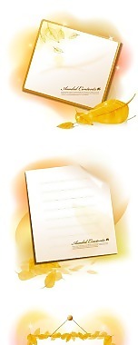 矢量图金黄色树叶装饰边框