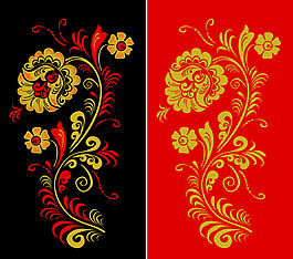 矢量素材绚丽的古典花纹