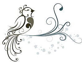 矢量素材花鸟纹样