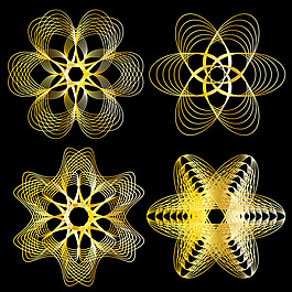 金色防伪花纹矢量图