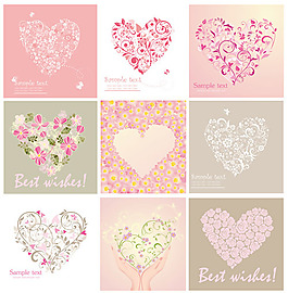 矢量素雅心形背景图片